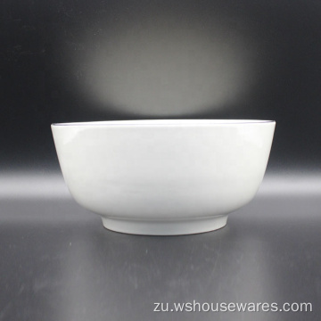 I-porcelain emhlophe eyenziwe ngokwezifiso ze-ceramic Bowl yasekhaya esebenzisa